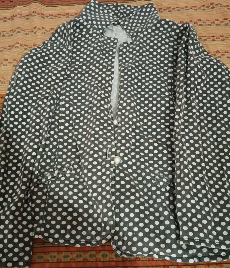 Black and White Polka Dot Partywear Blazer