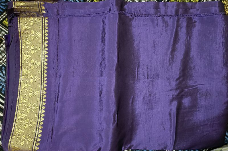 Purple Saree without blouse