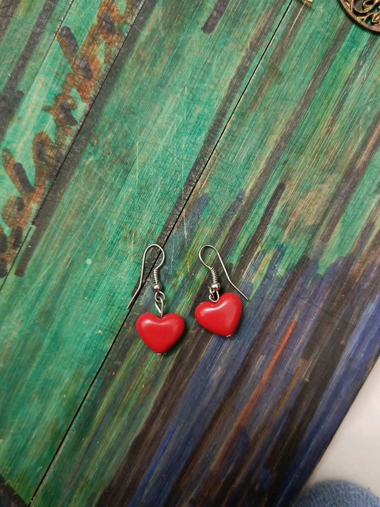 Earring Red Heart