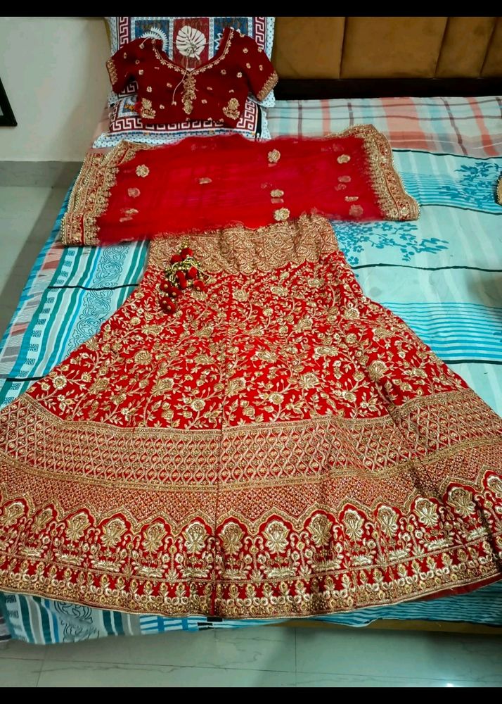 Red Velvet Lehenga