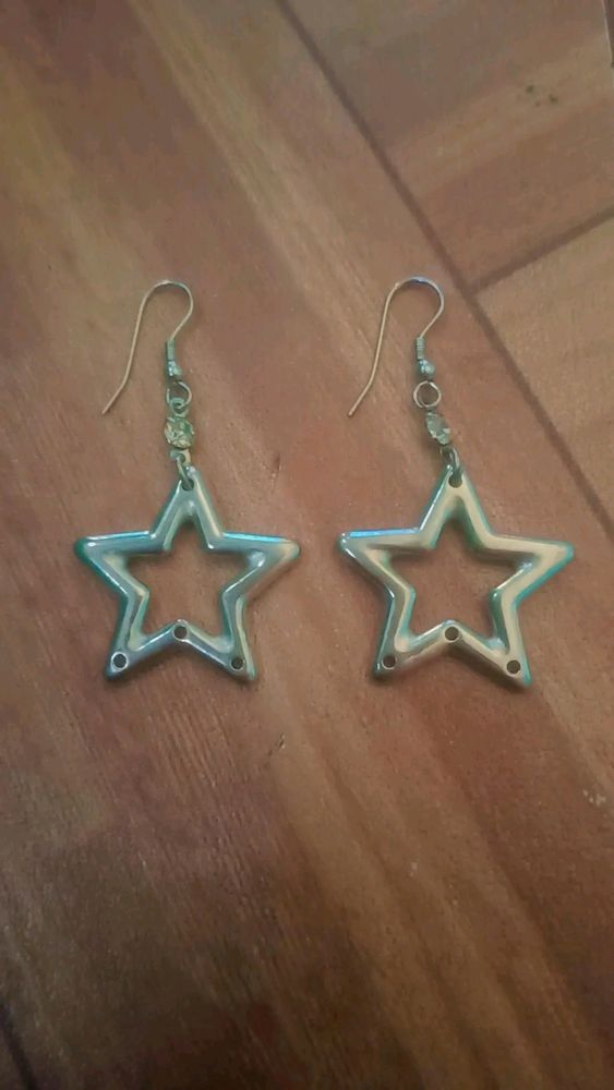 Star Shape Silver Earrings