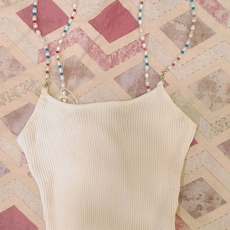 Pearl Strap Crop Top