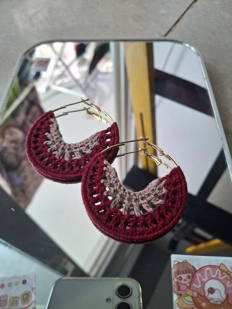 Rare Crochet Hoop Earrings