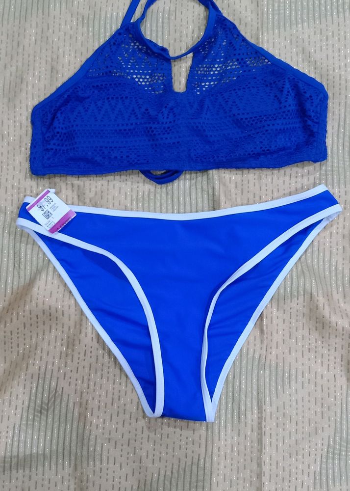 Blue Beach Bra Panty Set