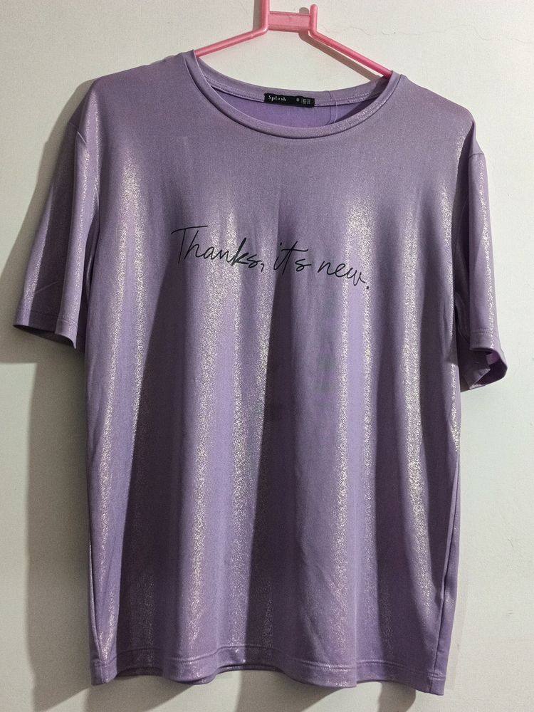 Casual And Party Lavender Shimmery Tshirt