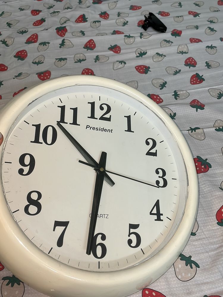 Cream Color Painted Wall Clock