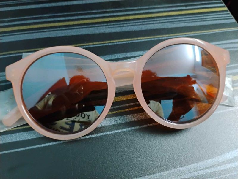 Pink Round Frame Sunglass For Women