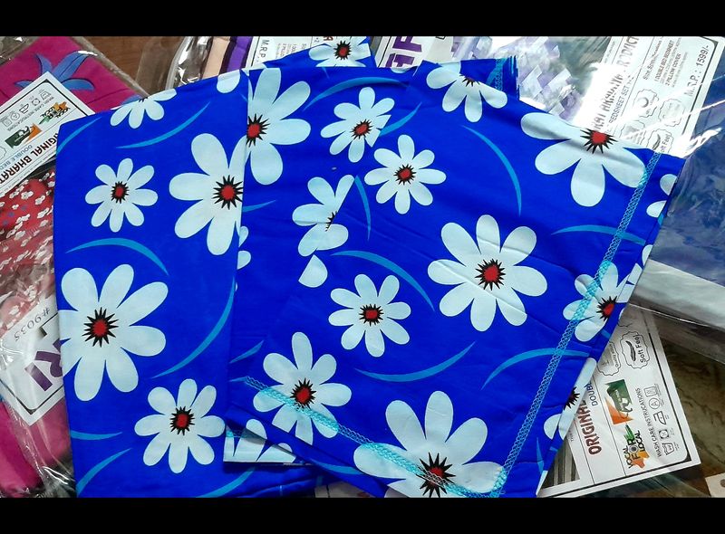 Brand New Blue Floral Double Bedsheet With 2Pillow