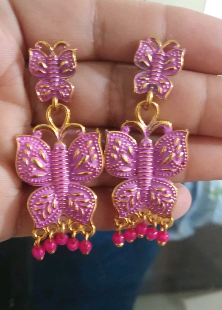 Pink Butterfly Earrings For Girls And Women