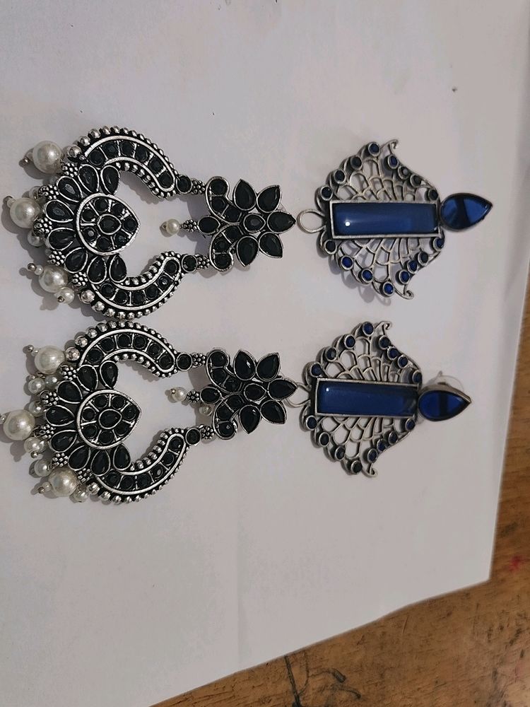 2 Heavy Dangler Feative Ethnic Earrings