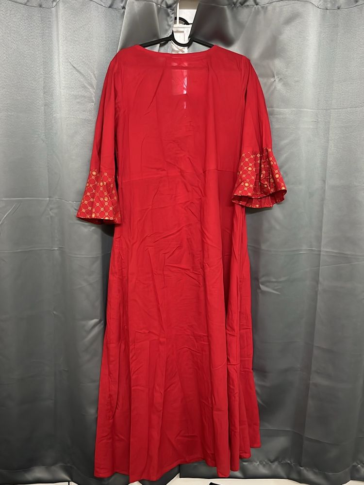 Offer!! Red Kurta With Yolk Design