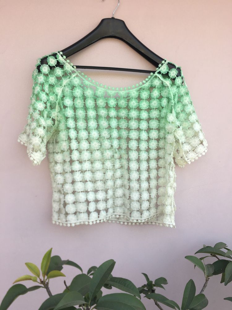 Dual Shade Crochet Top