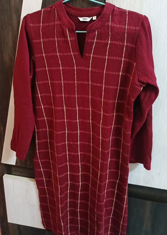 Max Red Woolen Kurta