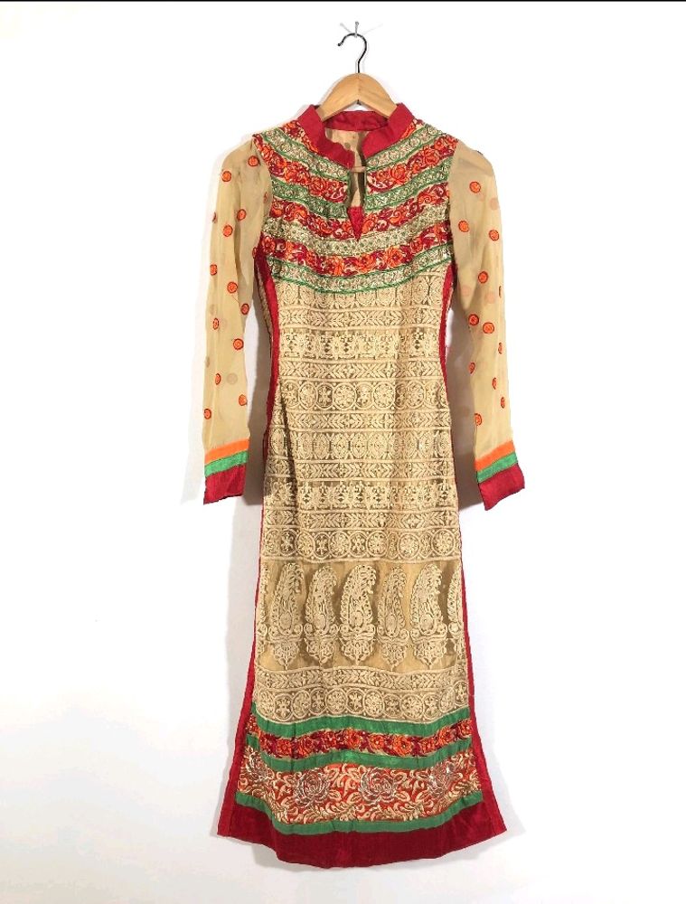 Cream Embroided Kurta For Women ♥️