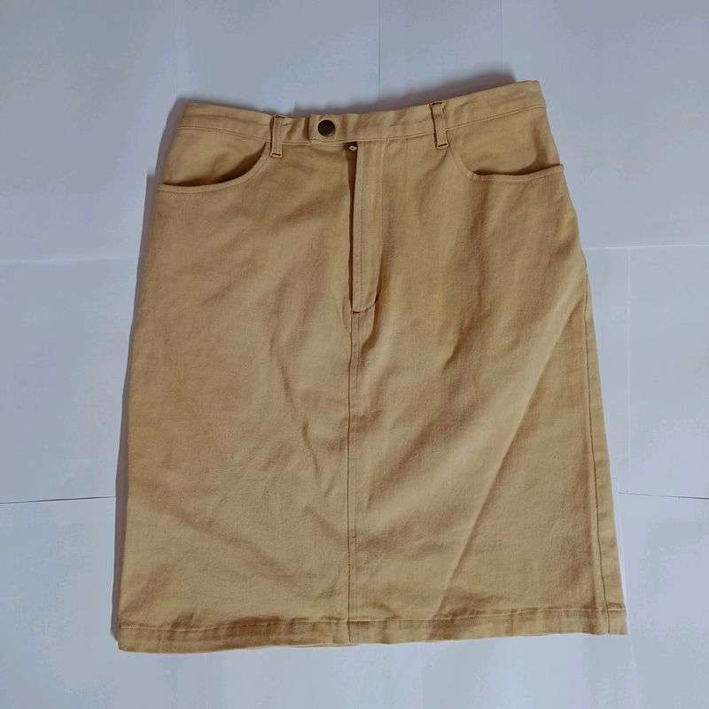 High-waisted Light Brown Skirt