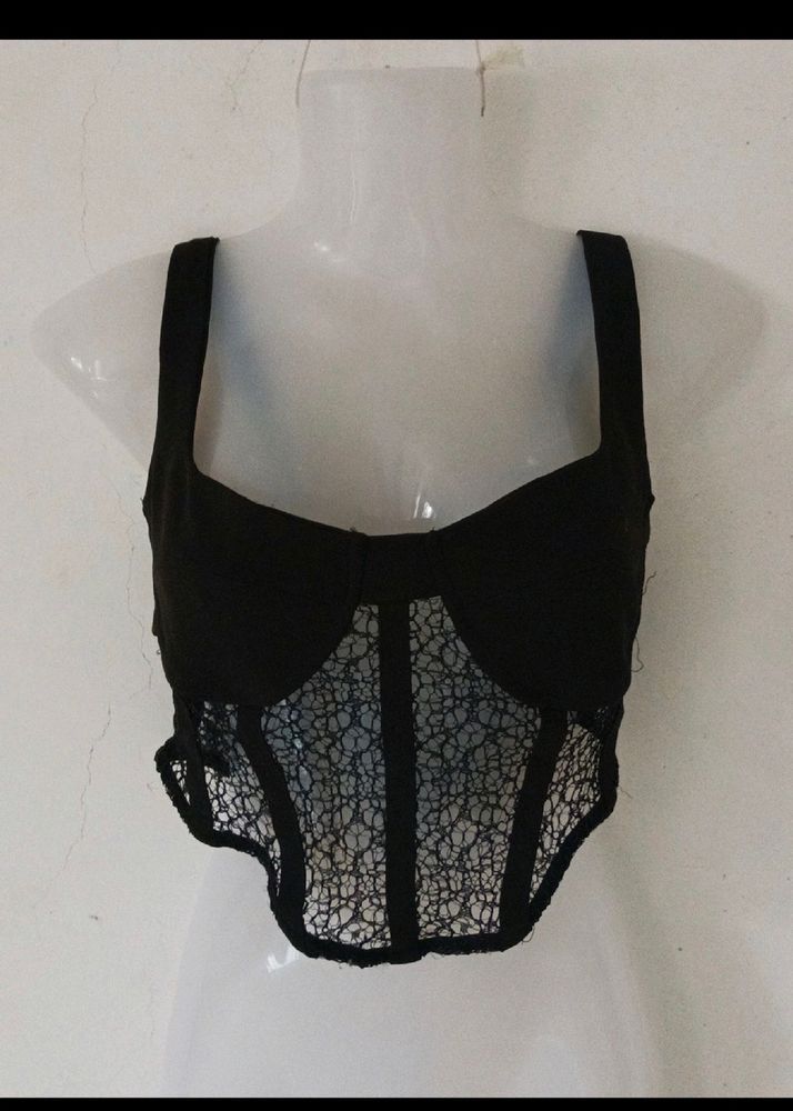 SHEIN BLACK BUSTIER TOP