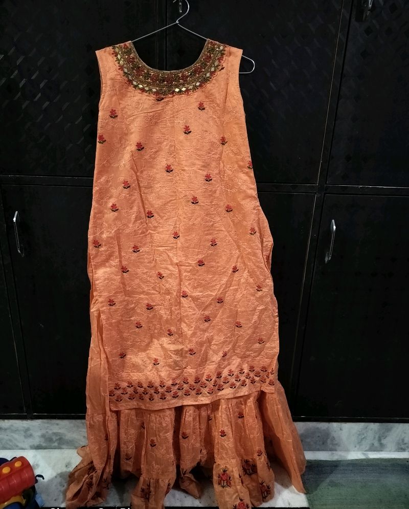 full length dress orange colour