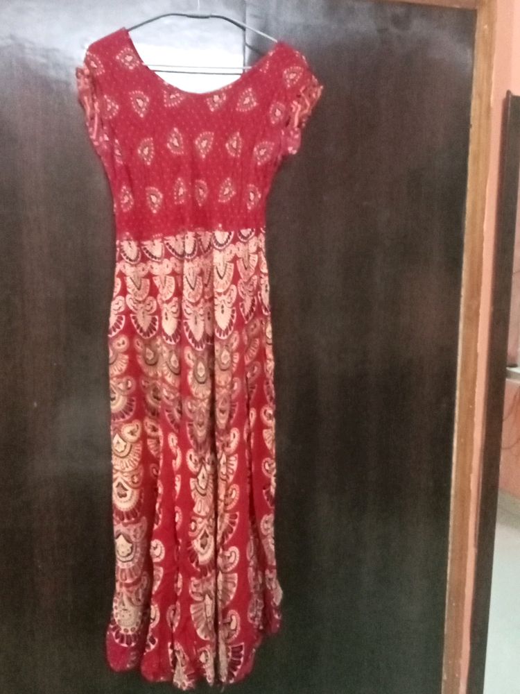 Red Colour Printed Kurti