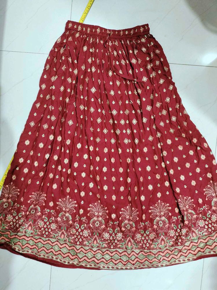 Red Ethnic Skirt