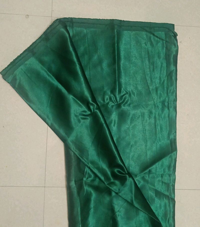 Dark Green Satin Saree Material