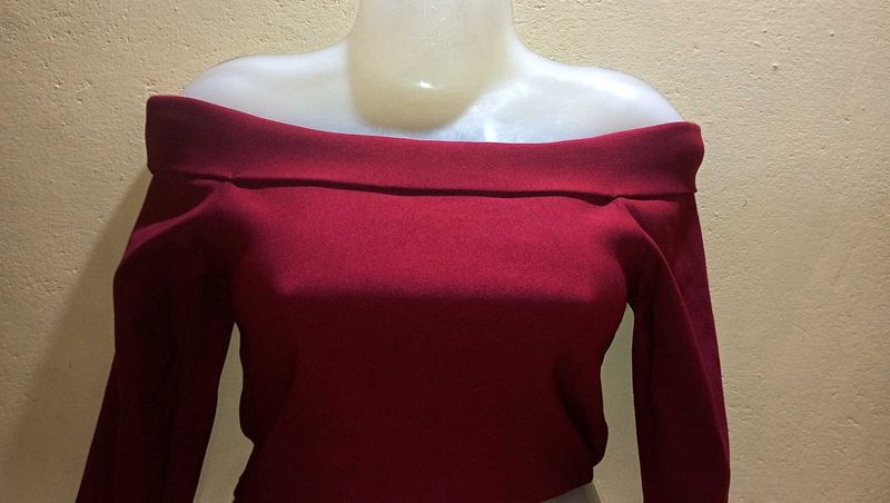 Off Shoulder Crop Top For Women