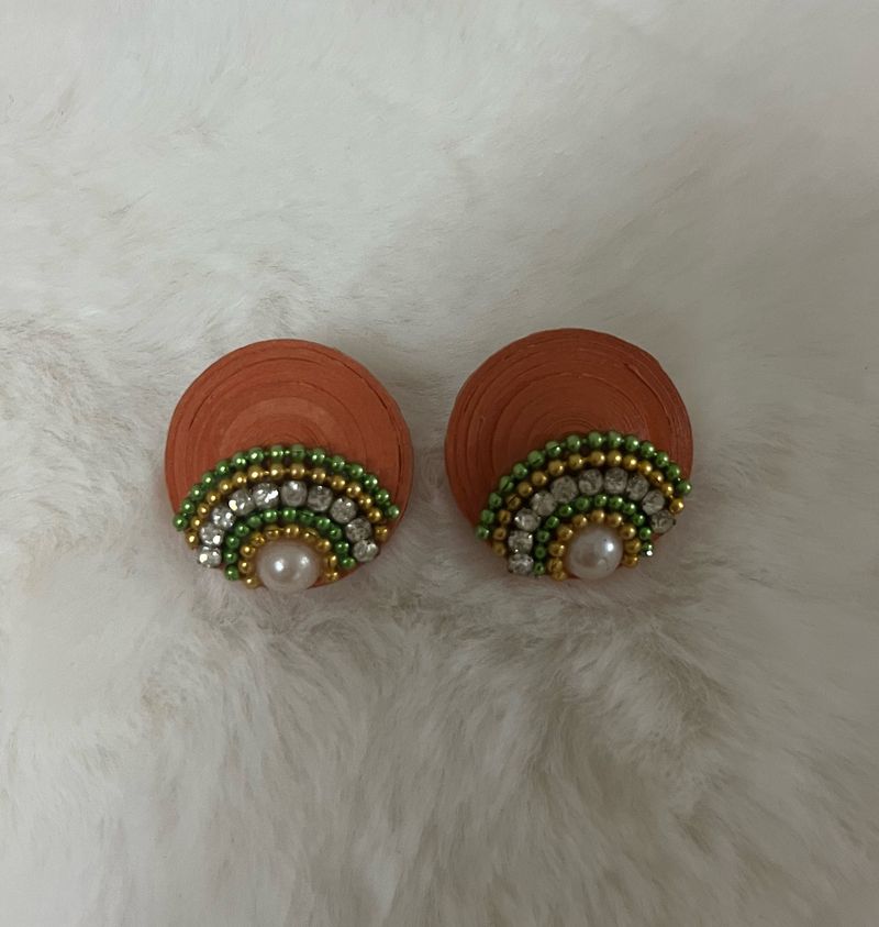 Orange Handmade Earrings