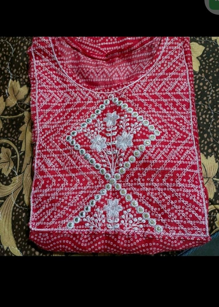 Aesthetic Red Kurti For College