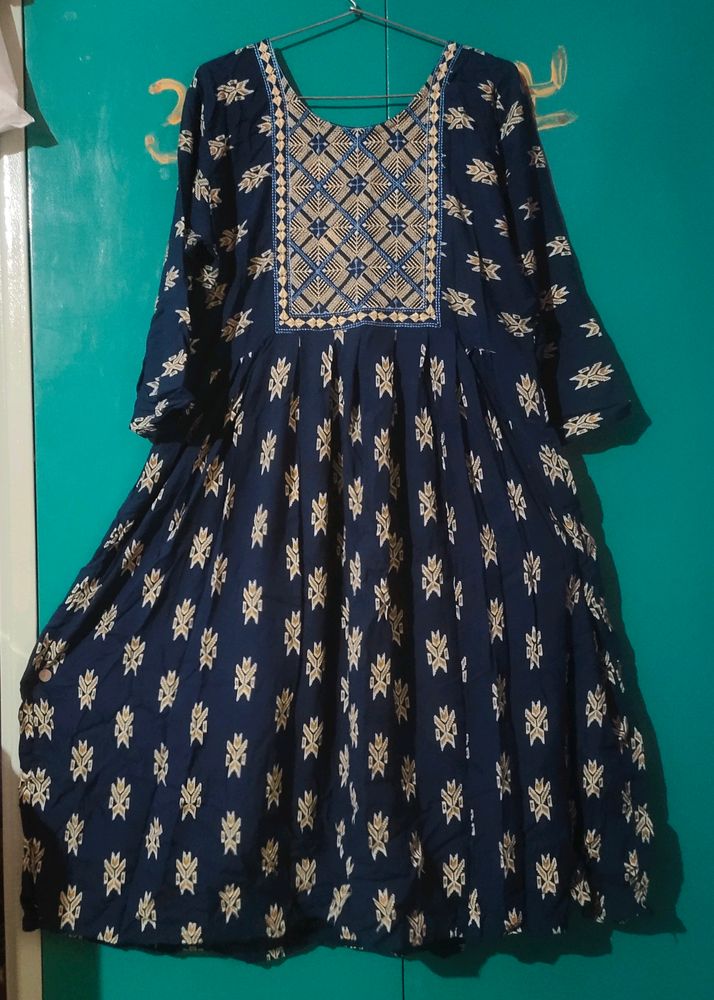 👗Navy Blue Anarkali Kurti 👗