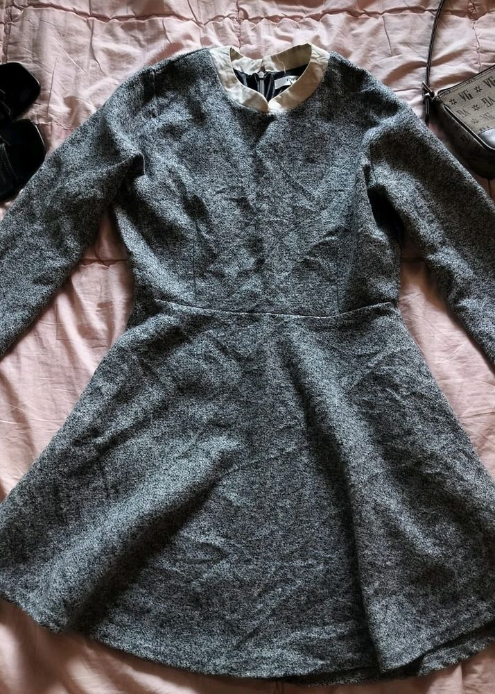 aesthetic grey collar dress