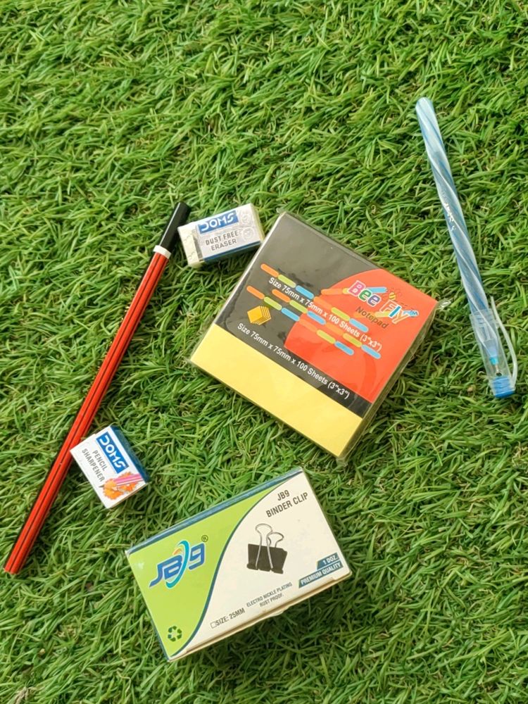 Stationary Set Note Pad Binder Clips Etc