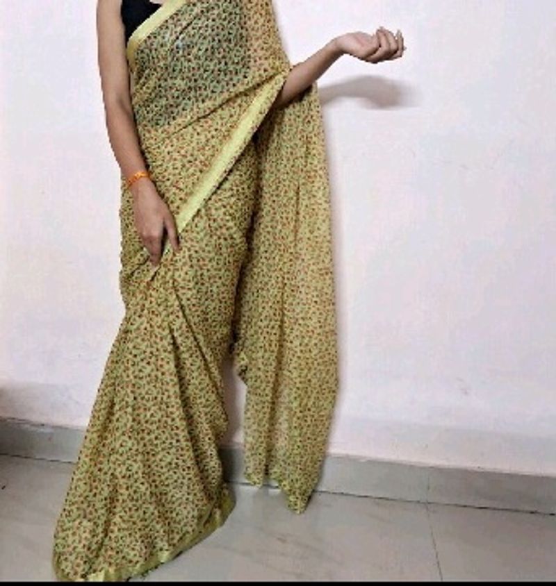 pretty olive saree.