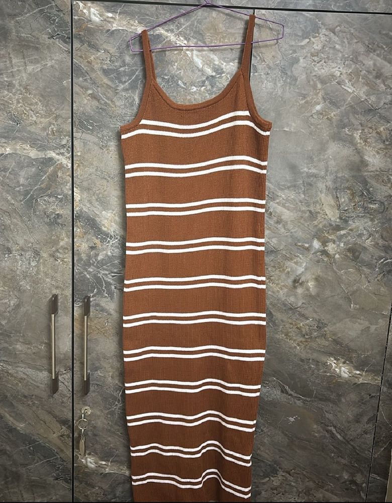 striped crochet dress