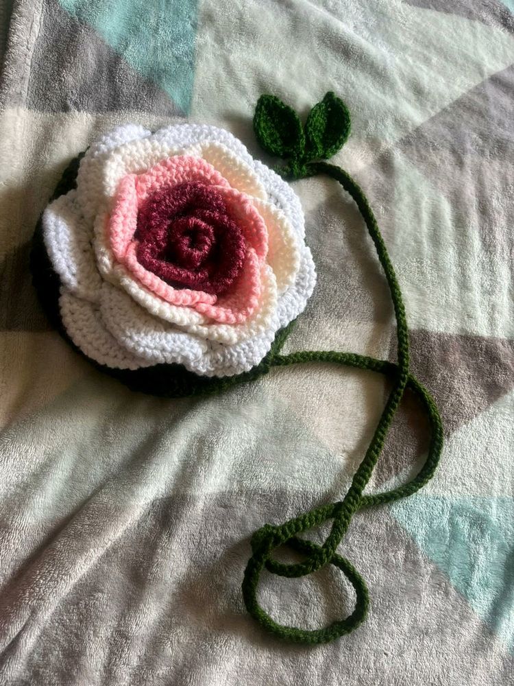 Beautiful Crochet Rose Bag