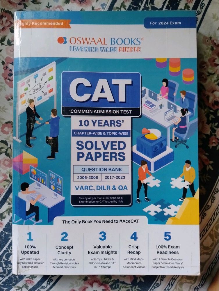 CAT 2024 10years  Solved Papers Oswal Books