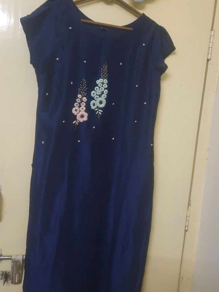 Navy MUSLIN KURTA