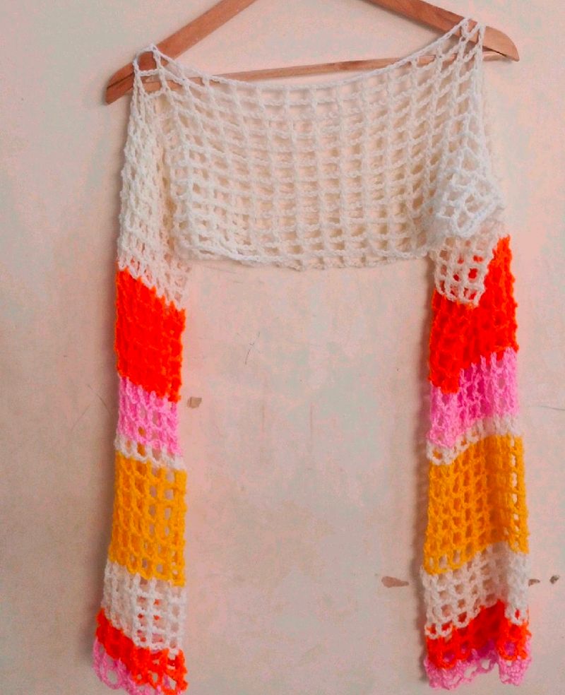 Crochet Multi Coloured Shrug Sleeves