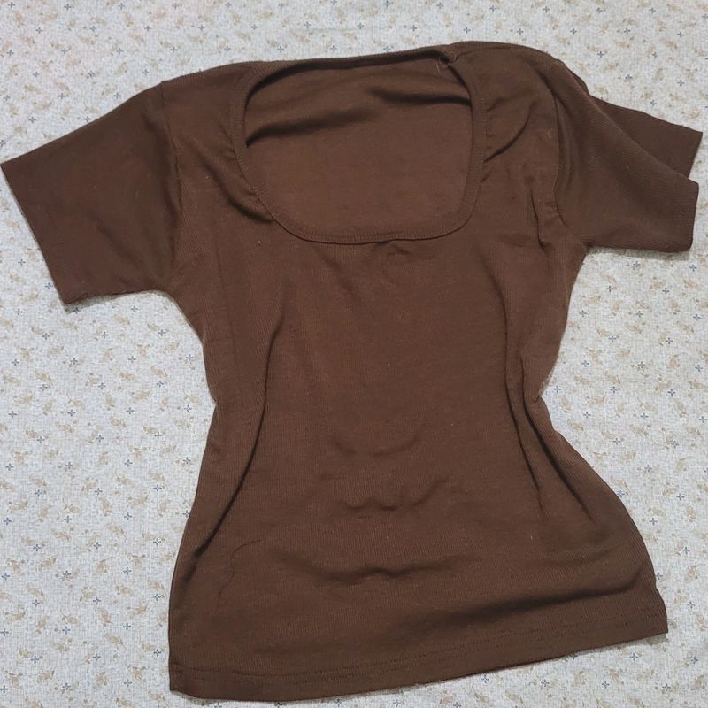 Brown Bodycon Top