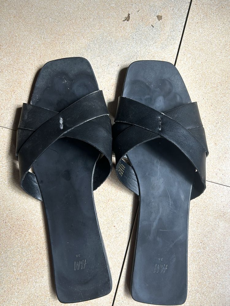 H&M Black Flats Size 38