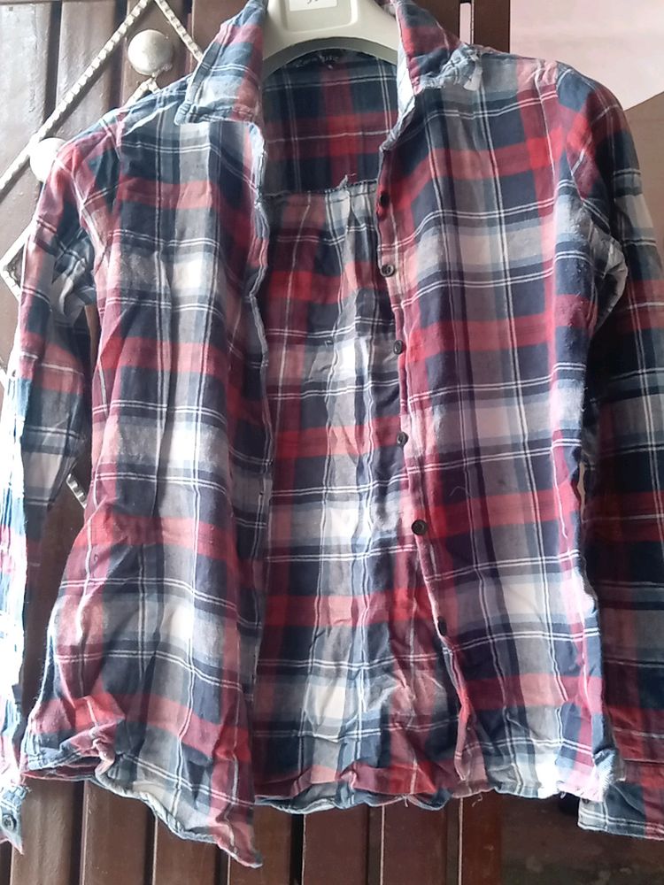 Zara Cotton Shirt Check Design