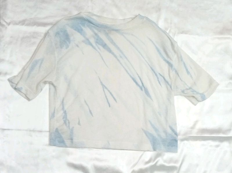 WHITE/ BLUE TIE & DYE TOP