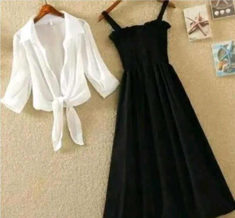 Black Froke|| White Top|| Like New Dress