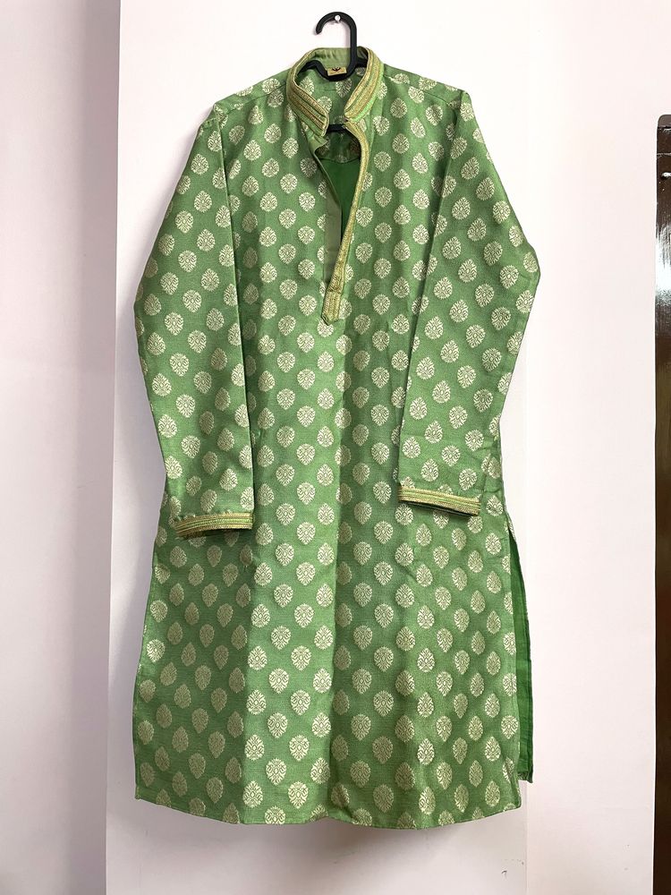 Parrot Green Kurta For Men