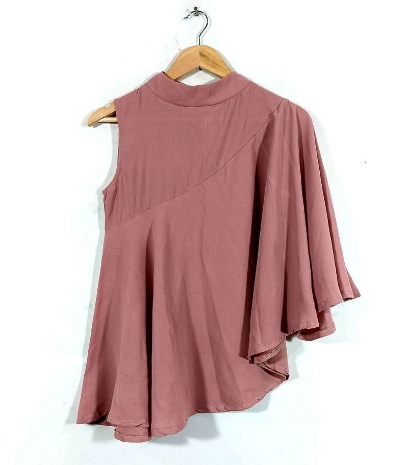 DIVINE 👚 Pretty Mauve Single Shoulder Flowy Top👚