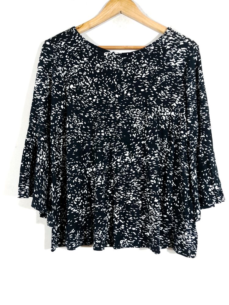 Lily Morgan  Black Printed Top (Women's)