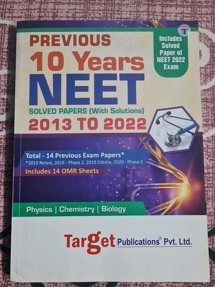 Previous 10 Years NEET Solved Papers(With Solution