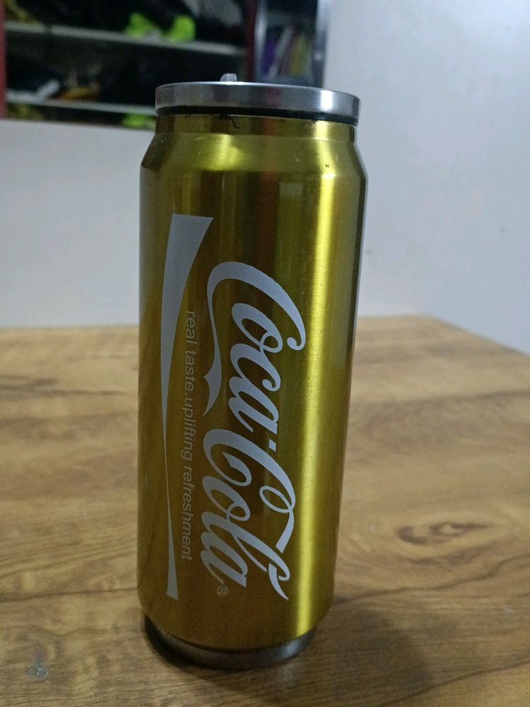 Coca Cola Drinking Can Bottle Golden Colour