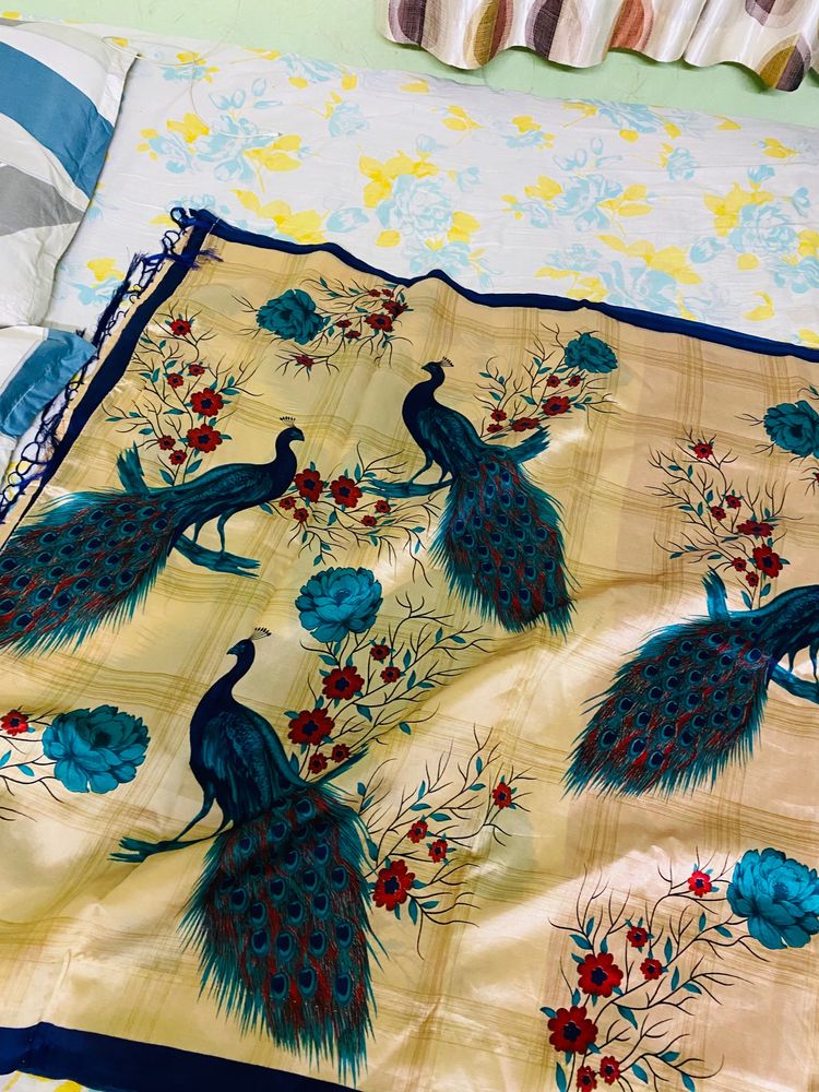 Peacock Print Saree