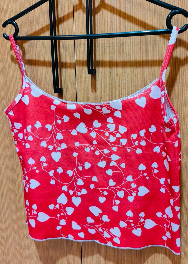 Valentine's red heart cami top