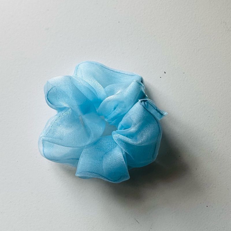 PRICE DROP!!  Pastel Blue Organza Scrunchie