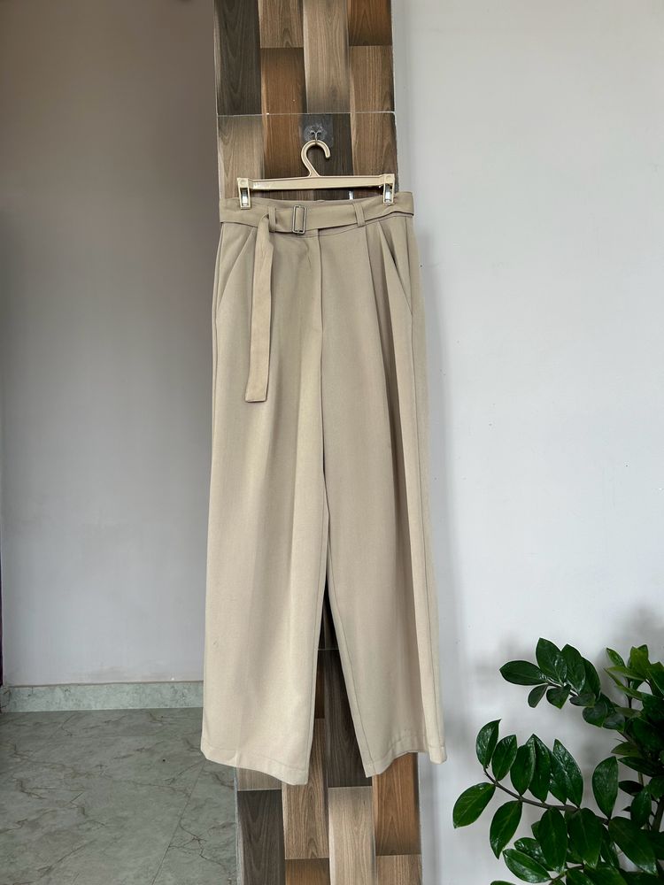 Belted Premium High Waist Trouser